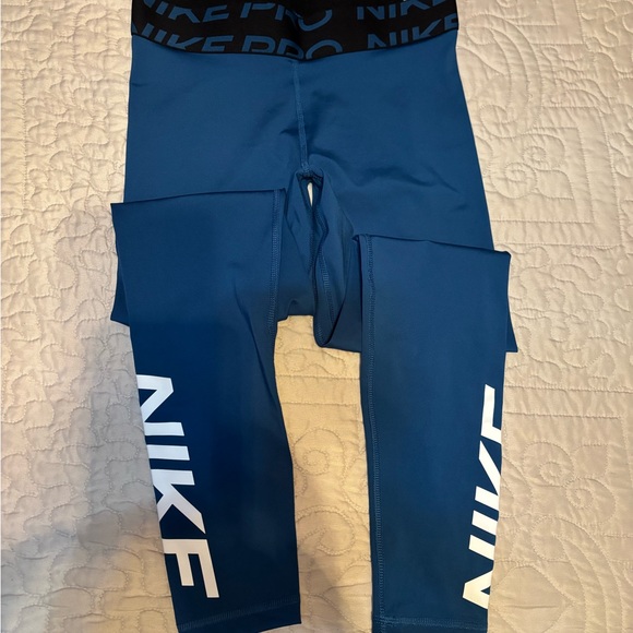 Nike Blue Pro Leggings - Picture 1 of 2